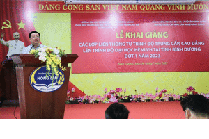 Lễ khai giảng các lớp liên thông từ trình độ trung cấp, cao đẳng lên trình độ đại học hệ VLVH tại tỉnh Bình Dương – Đợt 1 năm 2023